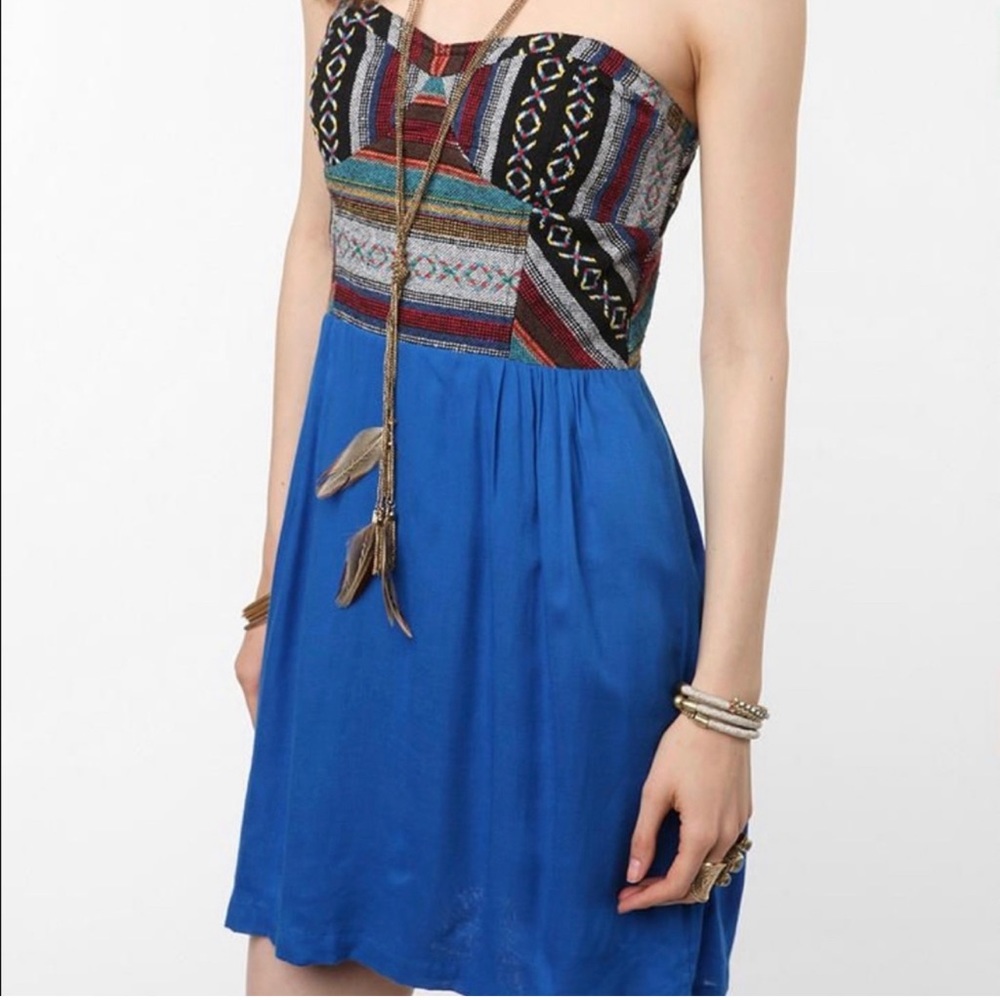 Urban Outfitters - Staring at Stars - blue dress with beautiful embroidery